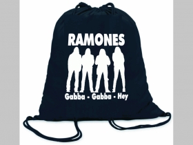 Ramones  ľahké sťahovacie vrecko ( batôžtek / vak ) s čiernou šnúrkou, 100% bavlna 100 g/m2, rozmery cca. 37 x 41 cm